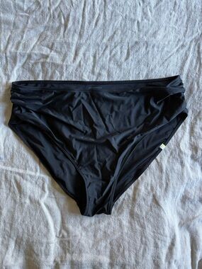 summersalt Black High-Waist Swim Bottoms with Side Ruching